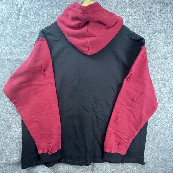 Beautiful Bastard Unhinged Hoodie 3XL Red Black Distressed Thrashed Punk - Picture 2 of 7